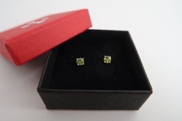 Ohrstecker-Set Peridot Silber