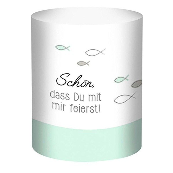 Mini-Tischlichter &quot;Schön, dass Du mit mir feierst&quot; mintgrün