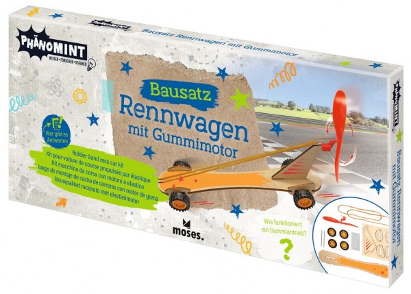 Moses Verlag - PhänoMINT Bausatz Rennwagen mit Gummimotor