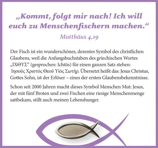 Fisch-Ichthys-Anstecker-Geschenkset